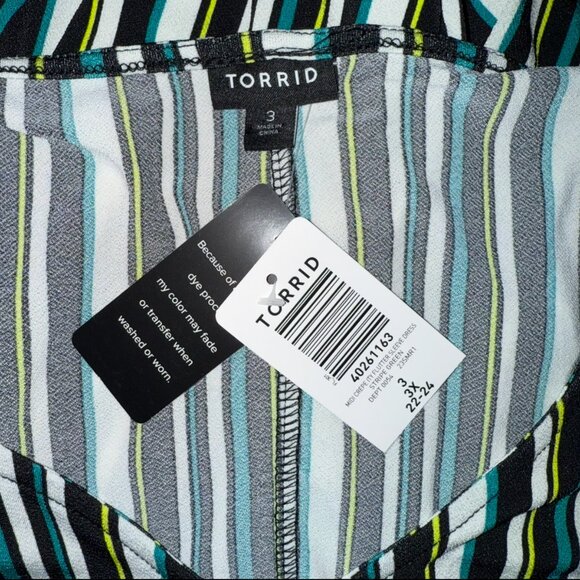 TORRID Midi Crepe Studio Knit Flutter Sleeve Dress Sz 3(3x) 22-24 NWT - Picture 13 of 15